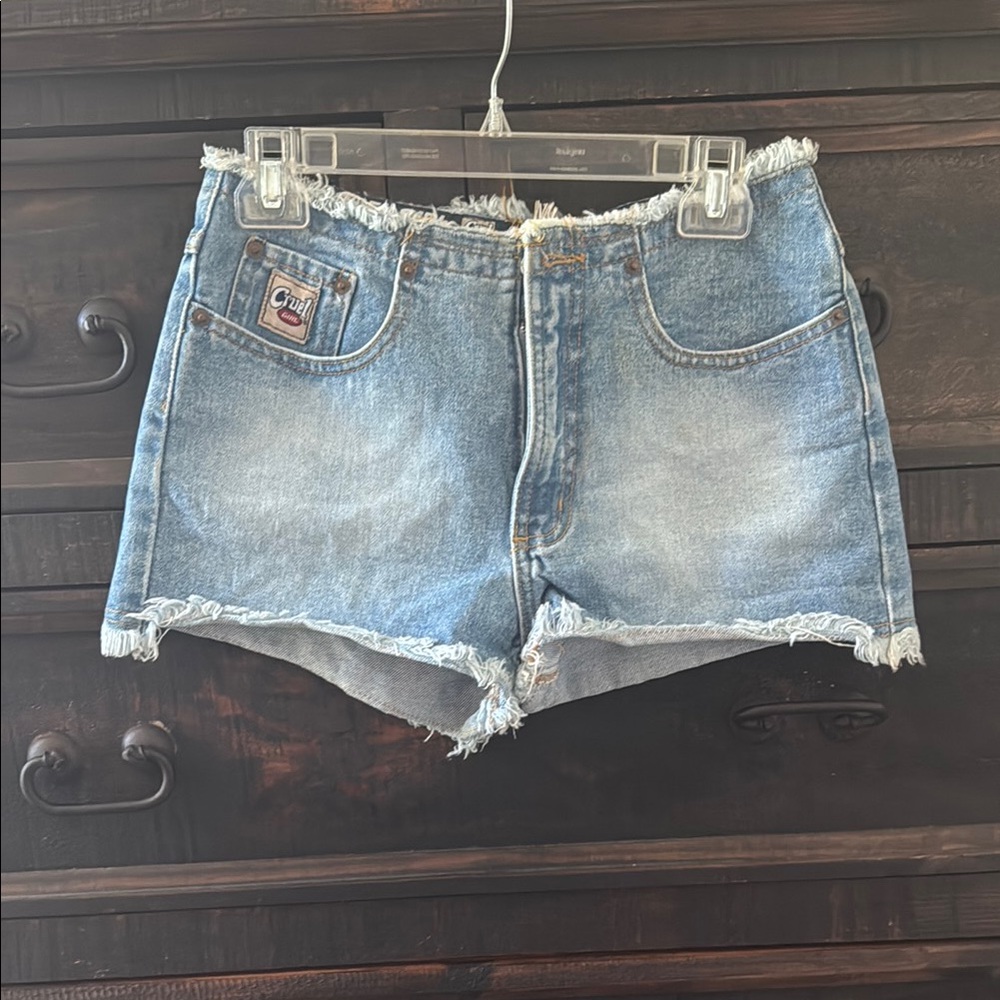 Cruel Girl Blue Jean Shorts Distressed Frayed Hem - Picture 1 of 7